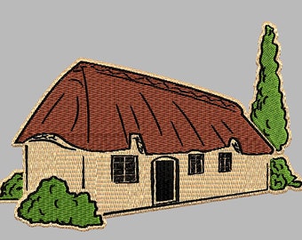 Embroidery designs Thatched cottage stickdateien