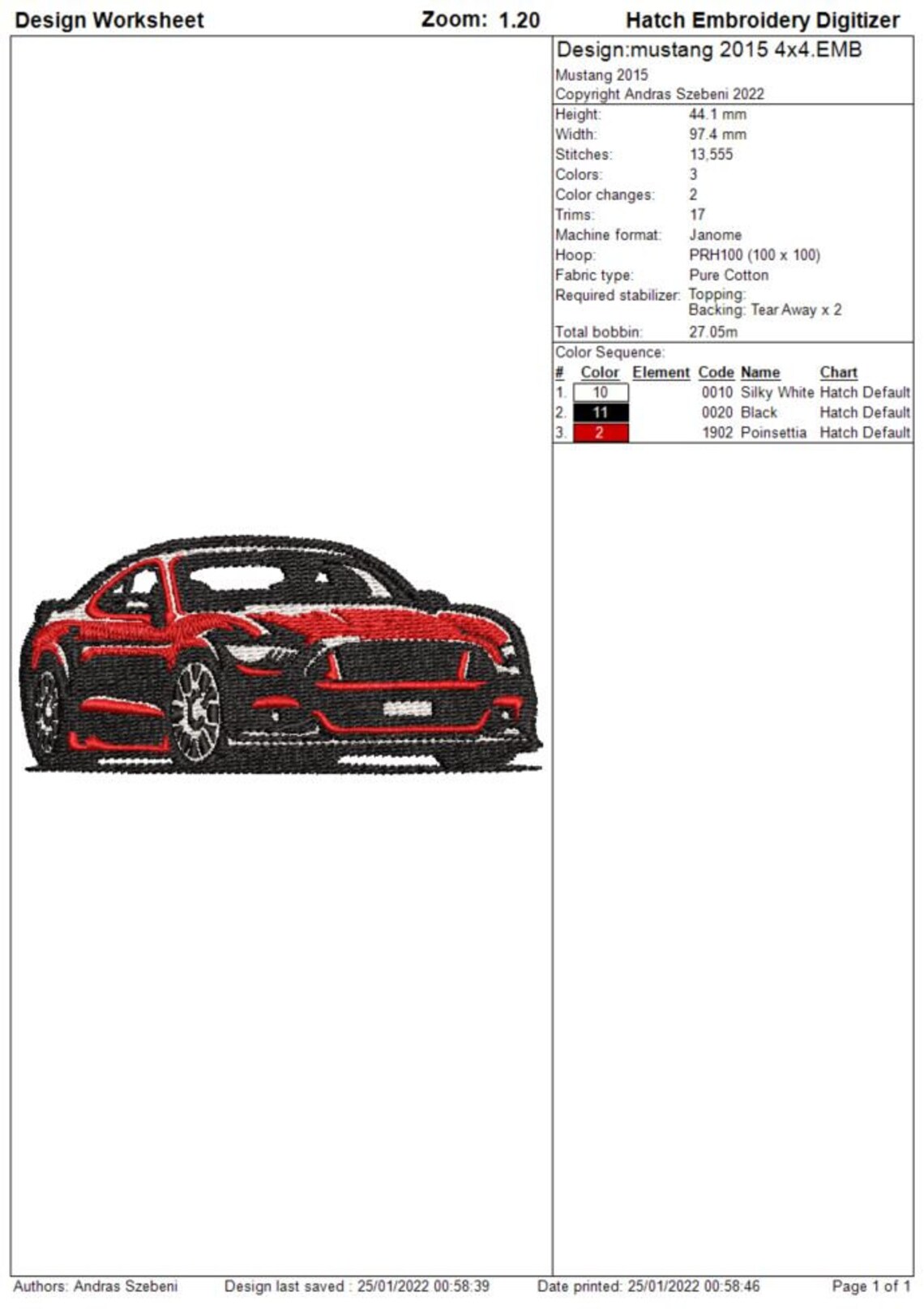 Embroidery Design Mustang 2015 Car Embroidery File 2 Sizes Etsy