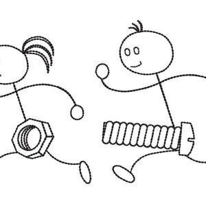 Embroidery machine files, minimal adult funny line art embroidery designs 3 sizes