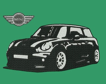 A PERSONALISED MINI COOPER CAR FACE CLOTH CHRISTMAS PRESENT  GIFT EMBROIDERED 