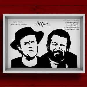 Bud Spencer & Terence Hill SVG cuttable Digital Art: SVG, PNG, jpg for Cricut, Silhouette, Printables