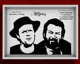 Bud Spencer & Terence Hill Cut File: SVG, PNG, JPG (Digital Download)