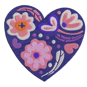 Embroidery designs Heart embroidery with Hungarian traditional motif, 2 sizes: 4&quot; x 4&quot; and 5&quot; x 7&quot; stickdateien