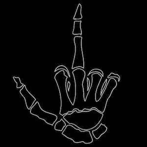 Embroidery designs lines skeletal hand middle finger embroidery files 3 sizes stickdateien skizze, himzesmintak