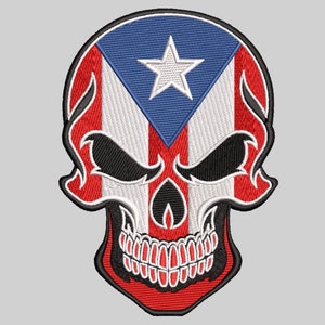 American colors skull US embroidery design, embroidery machine files 3 sizes