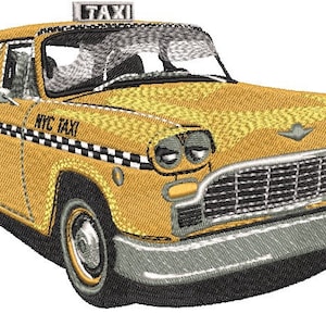 New York taxi embroidery file, for car enthusiasts and more !