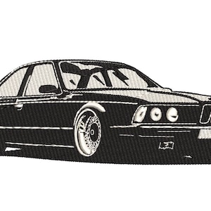 Stickdateien minimalistisches BMW 635 CSI Auto Stickmaschine dateien 3 größen stickdatei himzésminta.