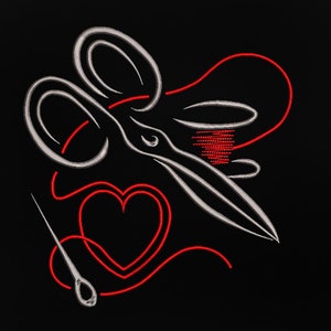 Embroidery Machine Files Scissors and Thread, 3 Sizes, Embroidery ...