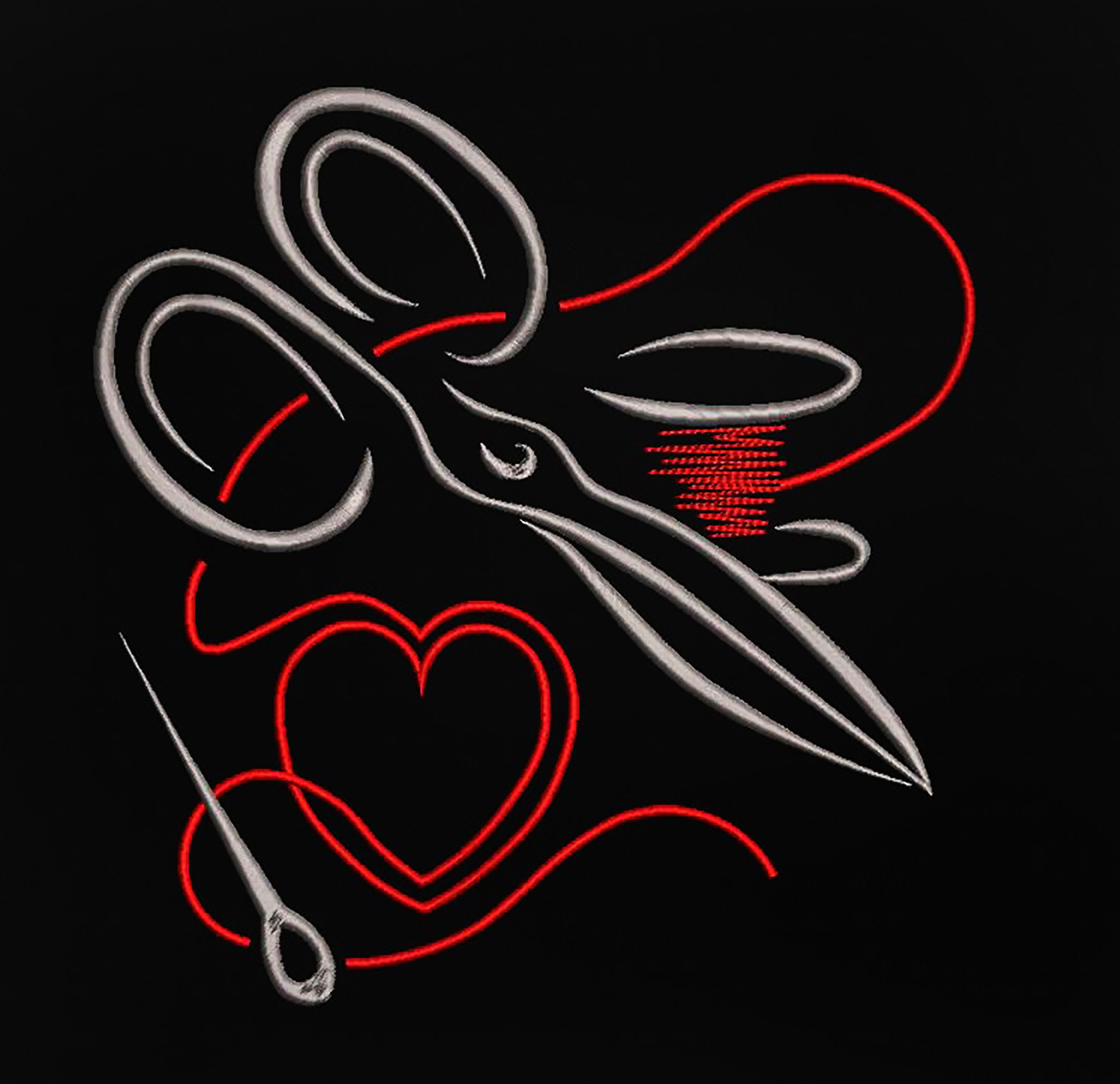 Embroidery files Scissors and thread embroidery design Two Etsy