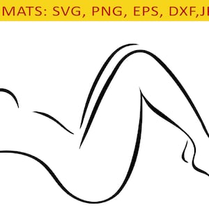 Sexy woman silhouette SVG minimalist clipart cutting files, DXF,EPS, Png and Jpg sublimation printable files., printable wall art