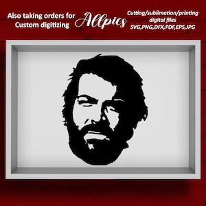 Bud Spencer taglia file SVG, clipart download immediato, file stampabile ad alta risoluzione con sublimazione PNG, arte murale stampabile