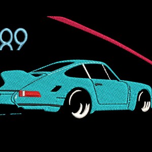 Embroidery design Car embroidery Porsche Carrera 1989 embroidery file stickdatei