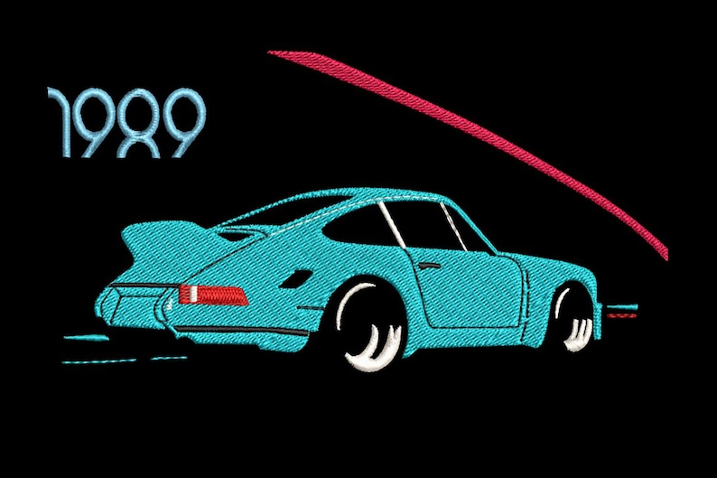 Embroidery design Car embroidery Porsche Carrera 1989 embroidery file stickdatei