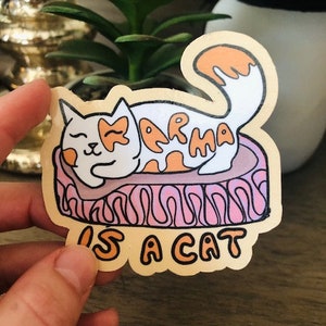 Karma is a Cat Sticker-Taylor Swift-Midnights-Laptop Decal-Waterproof