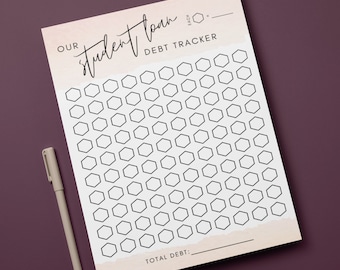 Our Student Loan Debt Tracker | PRINTABLE | Debt Payoff Tracker | Debt Coloring Sheet | DIGITAL DOWNLOAD