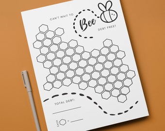 Bee Debt Free | PRINTABLE | Debt Payoff Tracker | Debt Coloring Sheet | DIGITAL DOWNLOAD