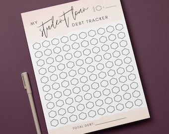 My Student Loan Debt Tracker | PRINTABLE | Debt Payoff Tracker | Debt Coloring Sheet | DIGITAL DOWNLOAD
