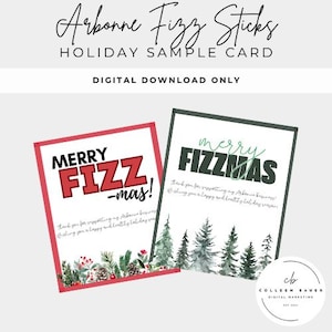 Vrolijke Fizzmas-kerstkaart | Voorbeeldkaart vakantie | Geïnspireerd door Arbonne | Direct downloaden | ALLEEN digitaal | Zakelijke producten | Energiebruis