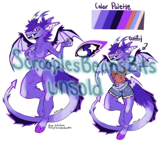 Dragon Furry Anthro Adoptable/adopt Reference Sheet - Etsy