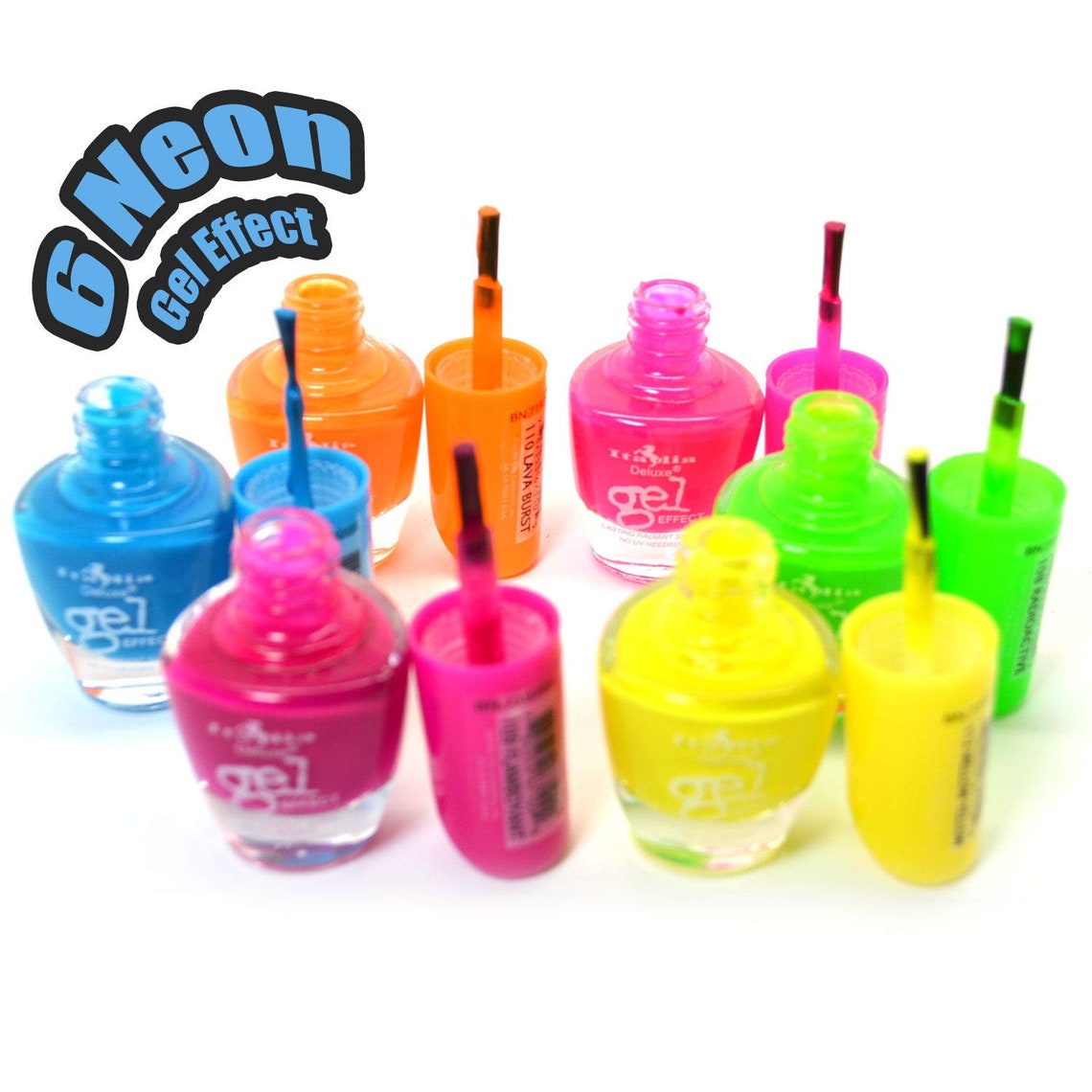 Italia Deluxe 6 Neon 6 Pastel Gel Effect Nail Polish Lacquer Etsy