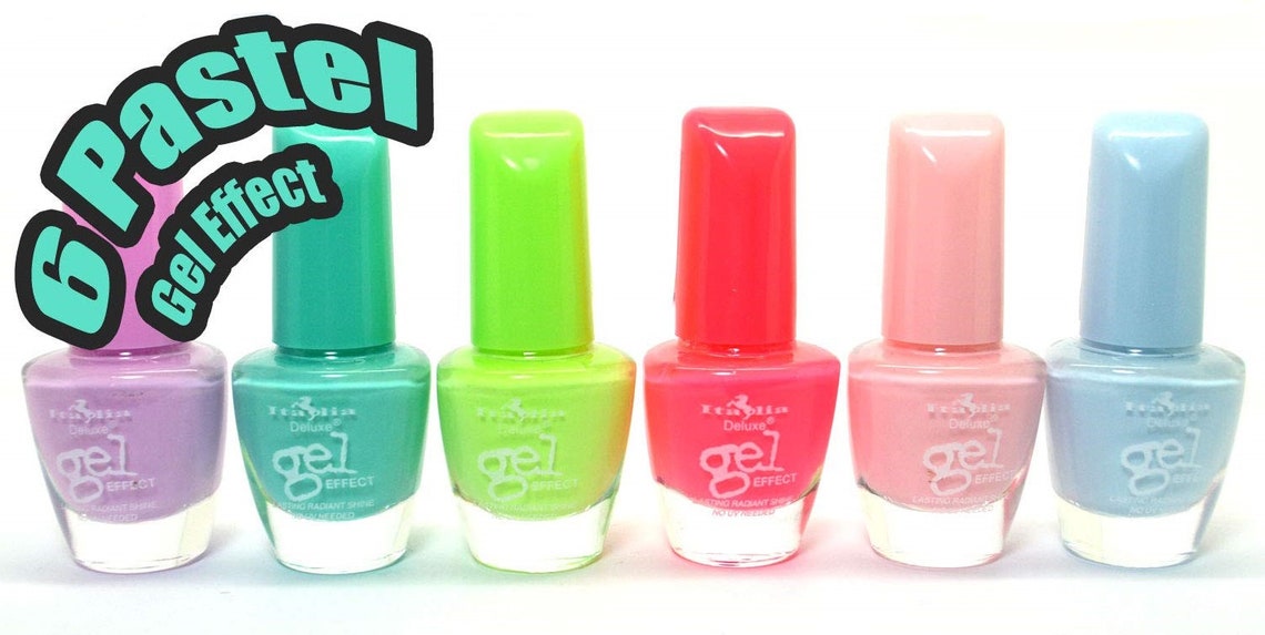 Italia Deluxe 6 Neon 6 Pastel Gel Effect Nail Polish Lacquer Etsy