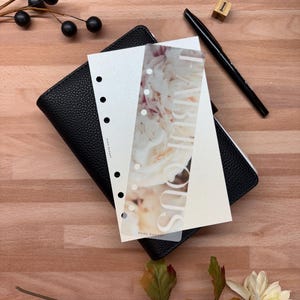 A6 (Personal) Floral Vellum Bookmark & Glitter Dashboard Set - Binder Inserts