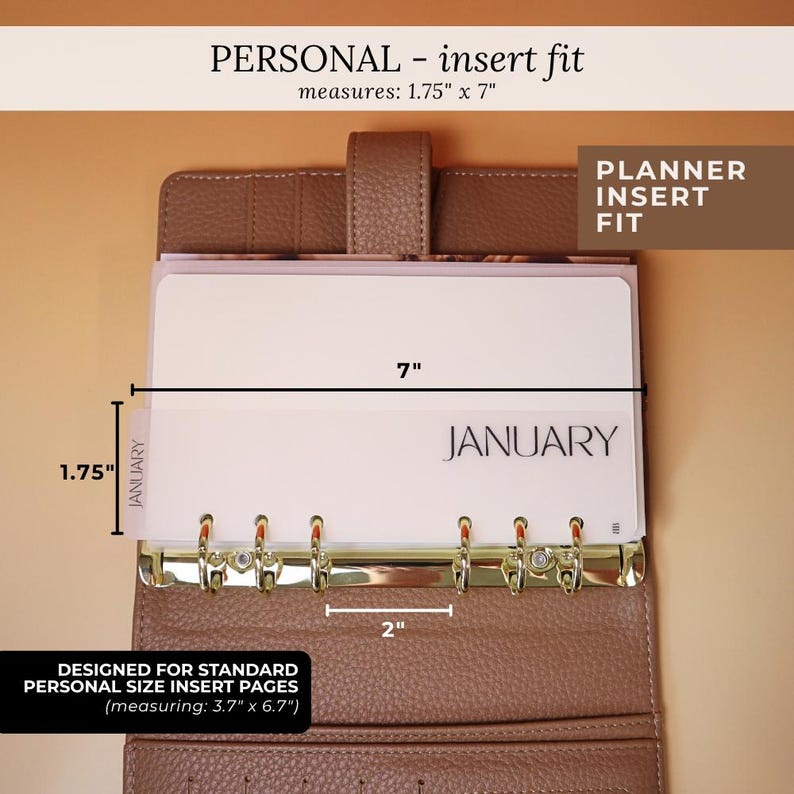 Custom Personal Vellum Binder Bookmarks Matte Laminated Personalized Label Divider A5 A7 Pocket Cash Envelope Planner Tabs Minimalist Pers. (insert fit)