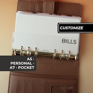 Custom Personal Vellum Binder Bookmarks Matte Laminated Personalized Label Divider A5 A7 Pocket Cash Envelope Planner Tabs Minimalist image 1