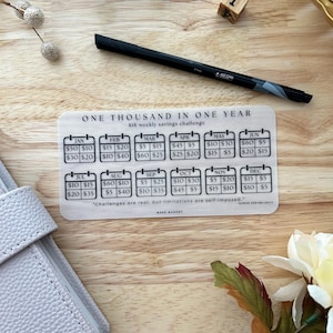 Personal Weekly Savings Challenge: 500 1K 2K Budget Laminated Tracker image 4