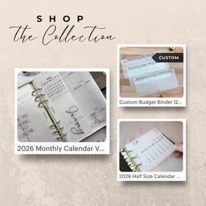 2026 Year at a Glance Dashboard Laminated Matte Vellum Pocket A7 Personal Personal slim A5 Binder Insert image 11