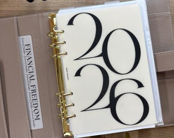 2026-2029 Decorative Dashboard Laminated Matte Vellum Pocket A7 Personal Personal Slim A5 Planner Insert