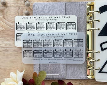 Personal Weekly Savings Challenge: 500 1K 2K Budget Laminated Tracker