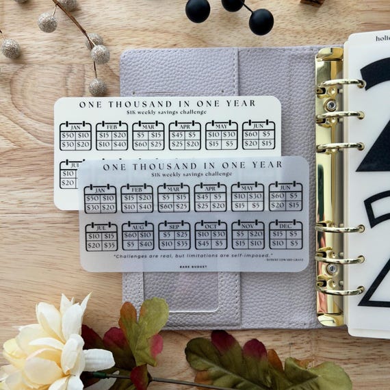 Personal Weekly Savings Challenge: 500 1K 2K Budget Laminated Tracker
