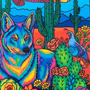 Colorful Coyote - Art Print