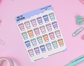 Imbiss Becher Doodles - Planer Sticker Blatt Doodles - F020