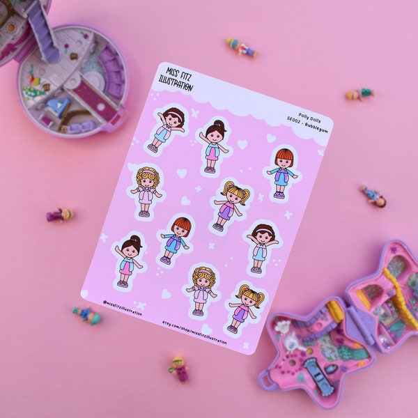 Polly Dolls Sticker Sheet - Bubblegum - SE002