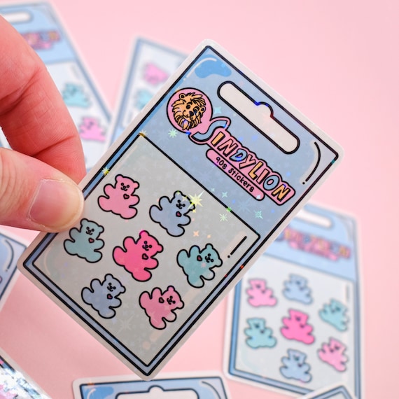 90s Sticker Sheet Bears Holographic Overlay Sticker