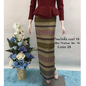 Mai Thailue No.19, Personalize Thai Skirt, Thai Fabric