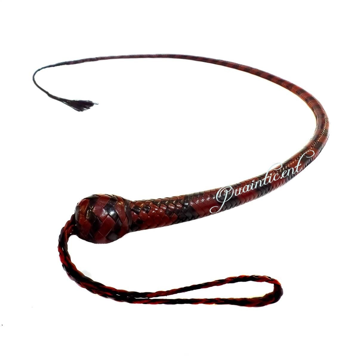 Buy 3 Ft 12 & 16 Plaits Cowhide , Shot Loaded Single Tail Leather Whip  check Description for Offer Online in India 