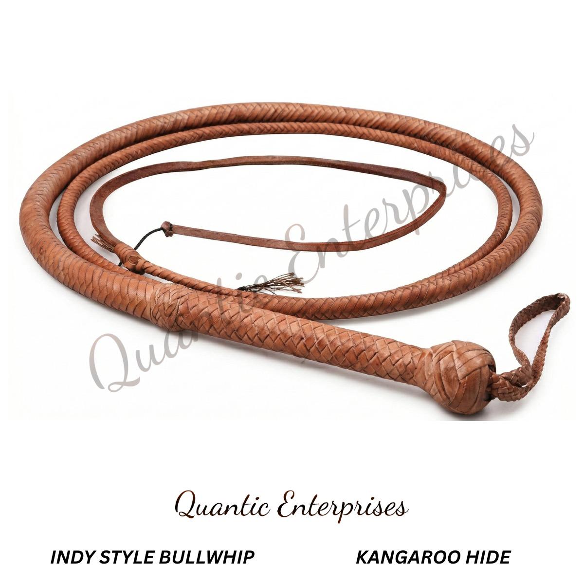 Frusta Indiana Jones In Vera Pelle Di Canguro - Lunghezza Personalizzata Da 04 A 16 Piedi - Stabstore