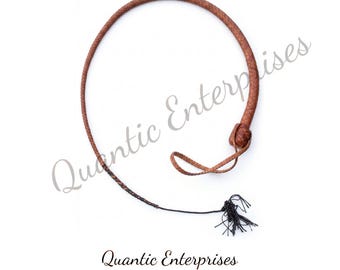 30" Signal Whip 12-Plait | Cowhide & Kangaroo Hide | Traditional Handcrafted Leather Whip