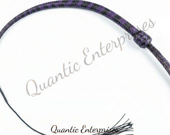 4Ft, Signal Tail Whip | 12 or 16 Plait Cowhide | Handcrafted Weighted-Core Whip
