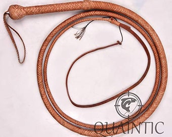 8 Ft  Indiana Jones Style Cowhide Leather Bullwhip