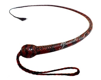 4 Ft 12 & 16 Plaits Cowhide, shot loaded, Single tail leather whip (Check Description for Offer)