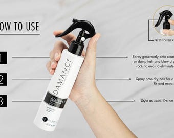 DAMANCI Empowering Blowout Spray, anti-frizz keratin heat protectant