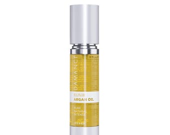 Spray per capelli DAMANCI Elixir all'olio di argan, idratante, anti-crespo, senza residui oleosi.
