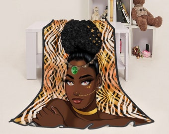 Fleece Blanket Afrocentric Woman