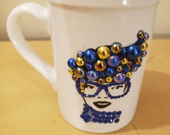 Afro woman bling mug