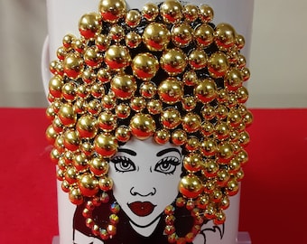 Afro woman bling cup