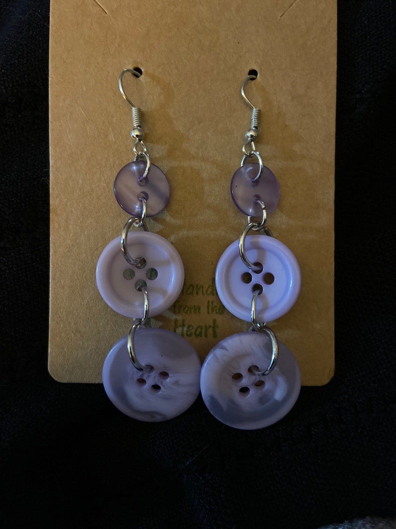 Unique handmade button earrings